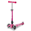 Trottinette 3 roues mini  deluxe rose pliable led, Micro