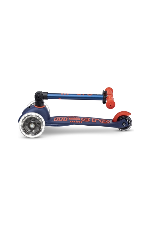 Trottinette 3 roues mini deluxe bleu marine led, Micro