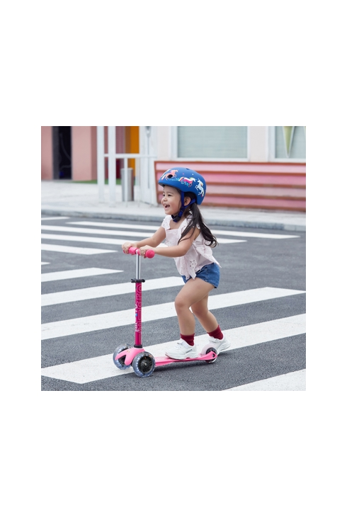 Trottinette 3 roues mini deluxe rose led, Micro