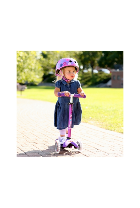 Trottinette 3 roues mini deluxe violet led, Micro