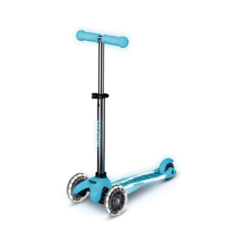 Micro - Trottinette Micro Mobility à trois roues Glow LED Plus Glacier Aqua MMD214 - - Dès 2 ans