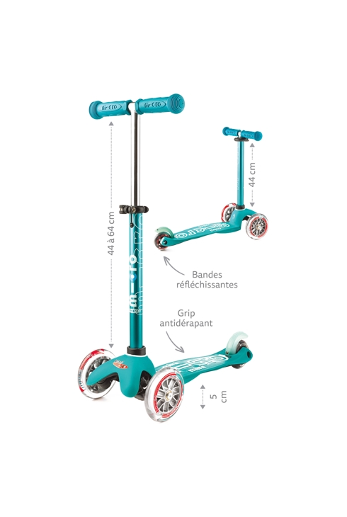 3 roues mini deluxe rouge led, micro