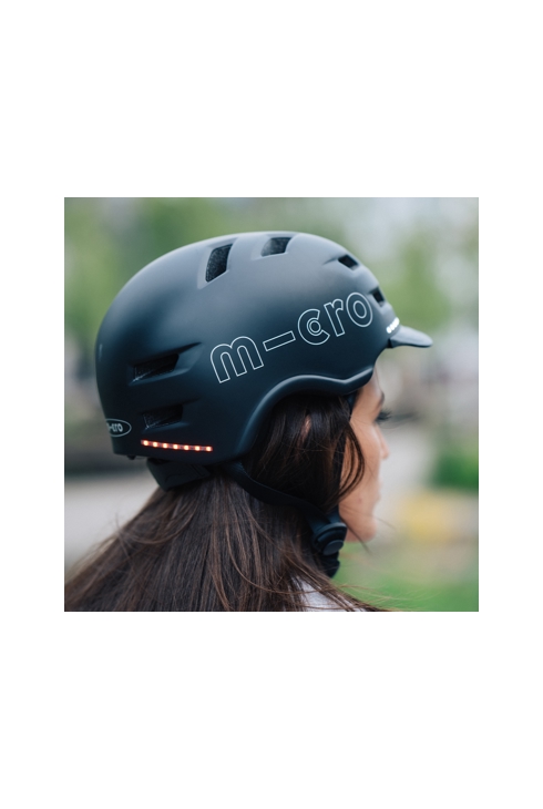 Casque Micro Smart LED Noir, L (tour de tête de 58 à 61 cm), Micro