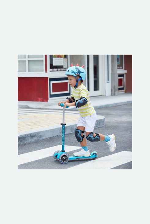 Trottinette 3 roues mini deluxe aqua led, Micro