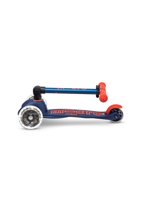 3 roues mini deluxe bleu marine pliable led, micro