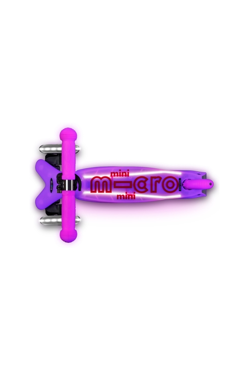 Trottinette enfant mini deluxe glow rose led, Micro