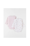 Set de 2 Bodies Popsie en coton, écru/rose clair, Noukie's 2