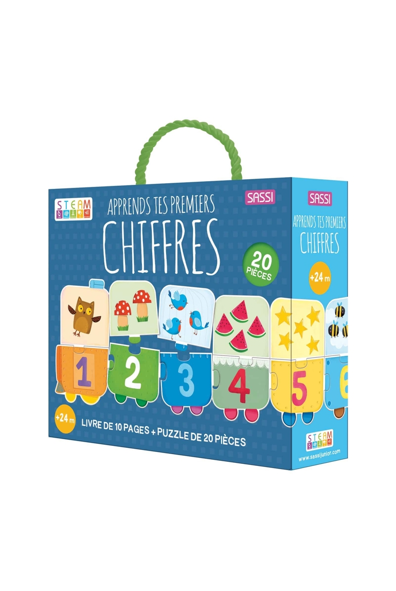Puzzle & Livre  apprends tes premiers chiffres, Sassi Junior 1