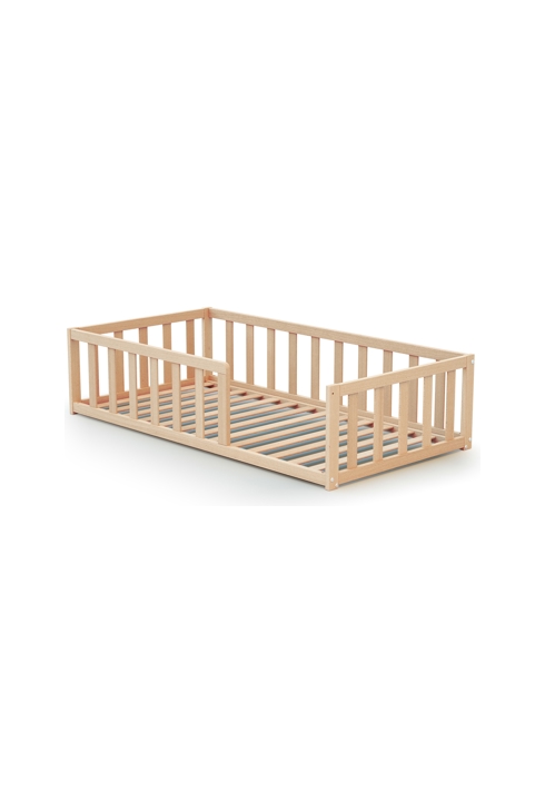 Lit enfant au sol en bois Hêtre Brut 70 x 140 cm KAÏA