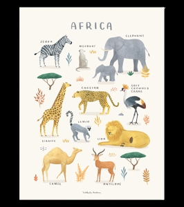 Affiche seule animaux d'Afrique Living earth 30x40 cm, Lilipinso 1