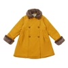 Manteau long fille  velours jaune  col fausse fourrure   Anoushka, La Faute à Voltaire