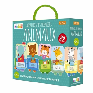 Puzzle & Livre  apprends tes premiers animaux, Sassi Junior 1