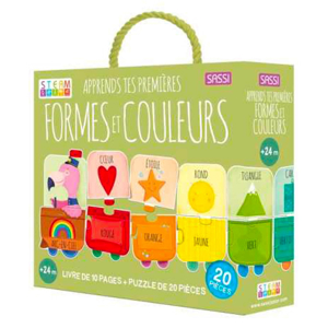 Puzzle & Livre  apprends tes premières formes et couleurs, Sassi Junior 1