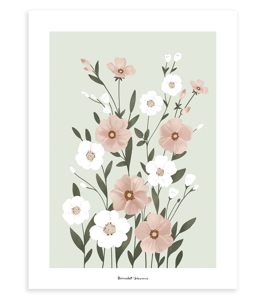 Affiche seule fleurs sur tiges 30 x 40 cm, Lilipinso 1