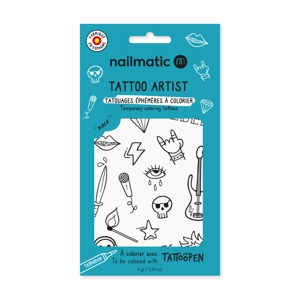 Tatouages éphémères à colorier Rock Tattoo Artist, Nailmatic 1