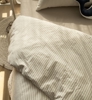 Housse de couette Percale de Coton Bio rayé 1 personne