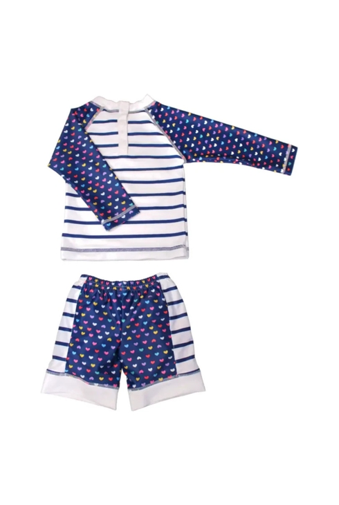 Ensemble enfant Anti-UV : Heart Marine / Taille 4 ans