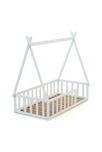 Lit Tipi au sol 70 x 140 en bois Blanc 3
