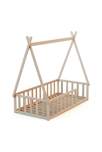 Lit Tipi au sol 70 x 140 en bois Hêtre Brut 3