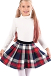Ensemble hiver    Jupe écossaise Carreaux Tartan Bleu Marine & Sous-pull Beige, La Faute à Voltaire 2