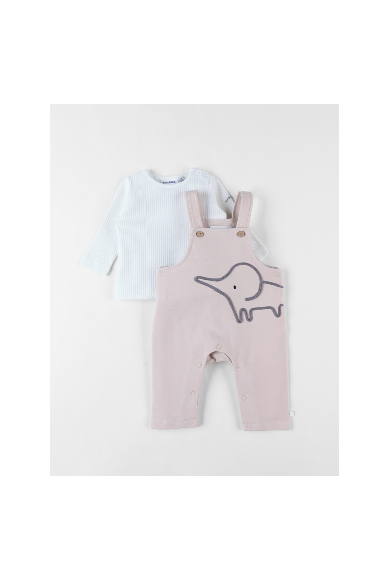 Ensemble Salopette + T-shirt, éléphant, Noukie's 1