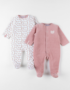 Set De 2 Pyjamas Bébé, Velours, Noukie's 1