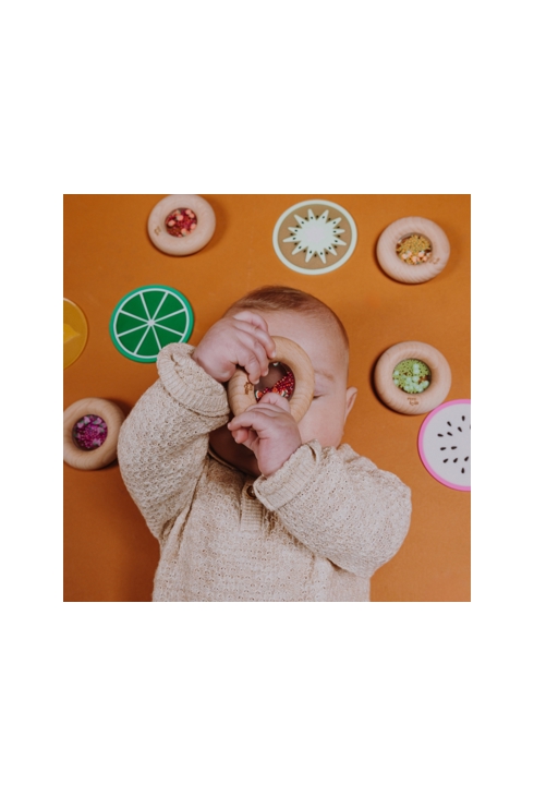 Hochet sensoriel Donut fruits, Petit Boum