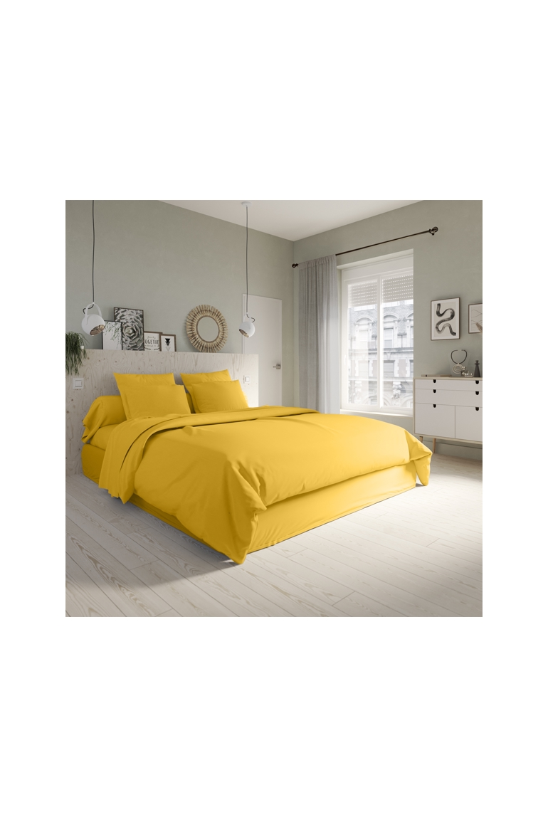 Housse de couette studio coton jaune 1