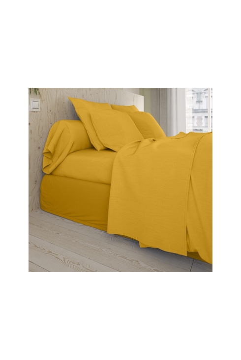 Housse de couette studio coton jaune