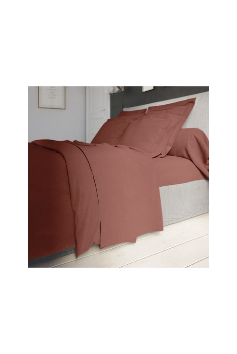 Housse de couette influence percale brique