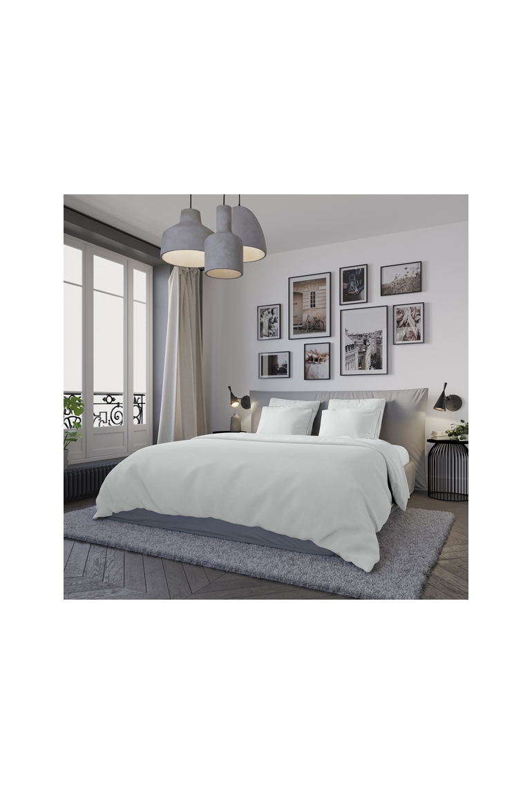 Housse de couette confort jersey coloris blanc 1