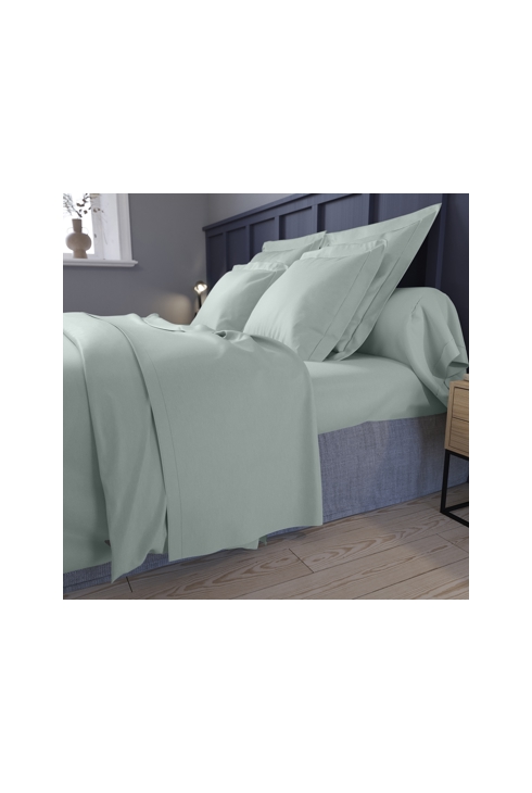 Housse de couette partition satin de coton coloris menthe