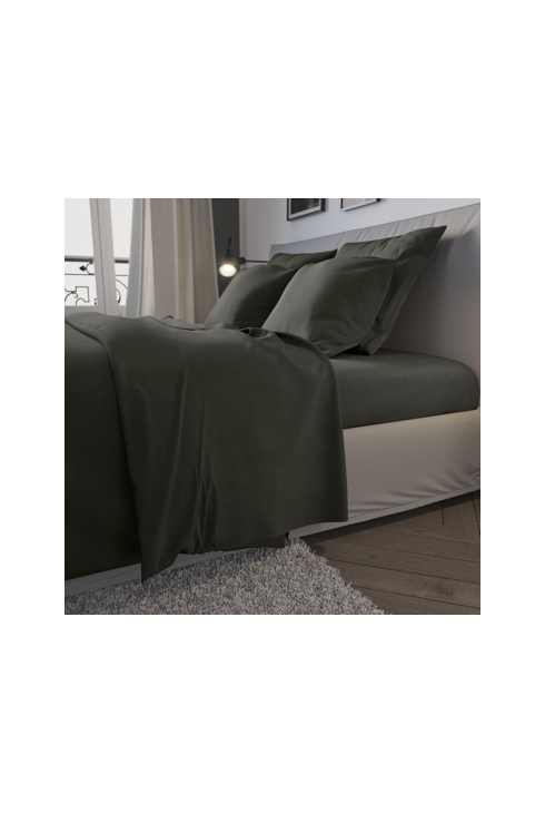 Housse de couette confort jersey coloris carbone
