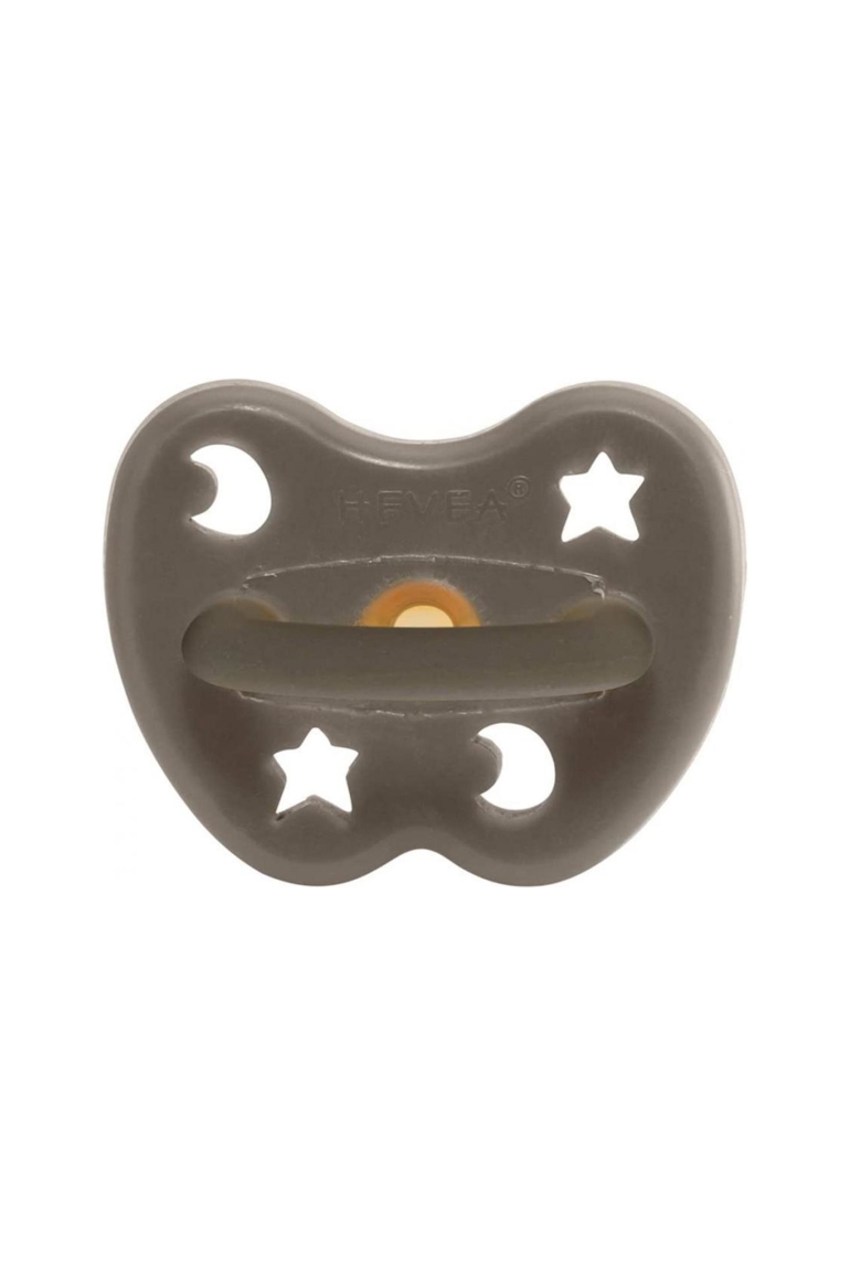 Sucette 3 m+ caoutchouc naturel Shitake Grey/orthodontique/étoile & lun 1