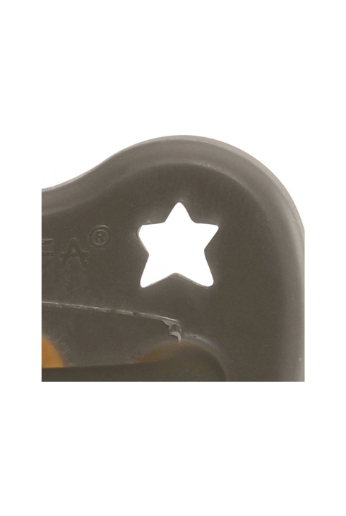 Sucette 3 m+ caoutchouc naturel Shitake Grey/orthodontique/étoile & lun