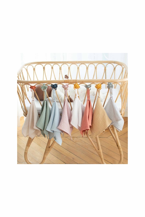Doudou lange attache tétine en gaze de coton Jeanne, Sevira Kids