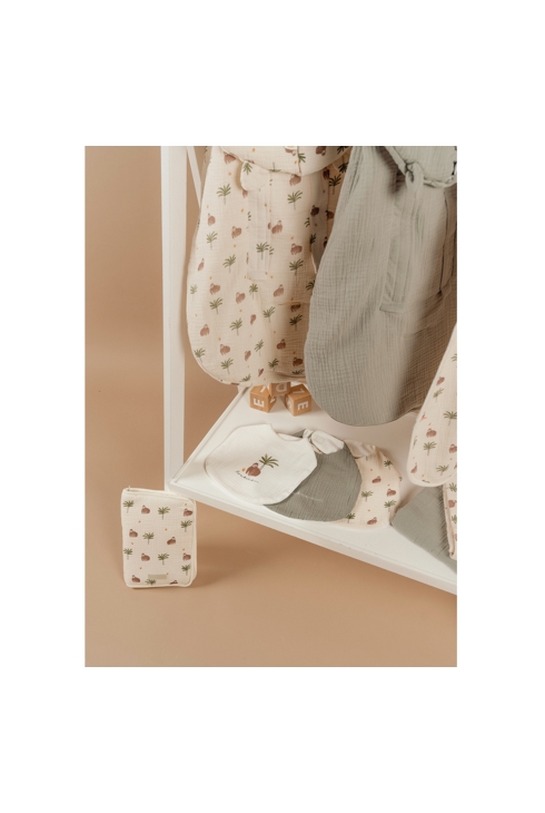 Lot De 3 Bavoirs Imprimé Gorille En Mousseline,, Noukie's