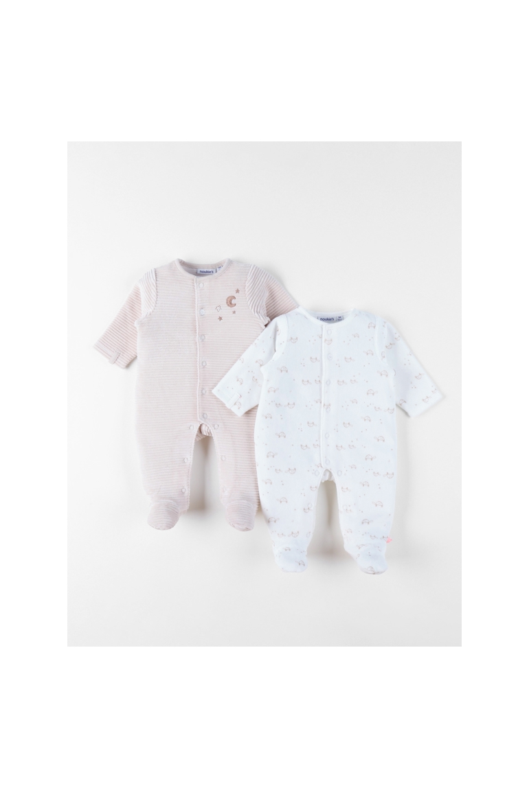 Lot De 2 Pyjamas Bébé, Velours, Noukie's 1