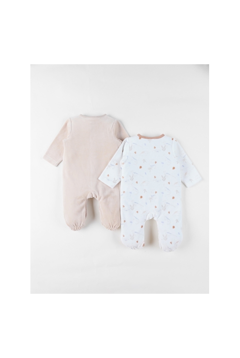 Lot De 2 Pyjamas Bébé, Velours, Noukie's