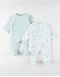 Set De 2 Pyjamas Bébé, Velours, Noukie's 1