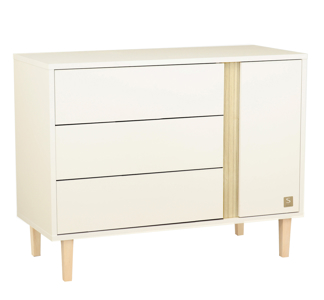 Commode 3 tiroirs et 1 porte pieds bois 1