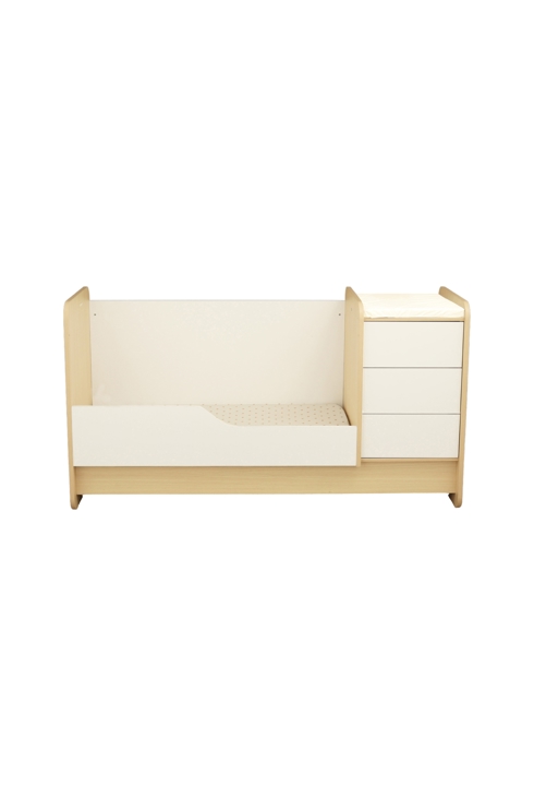 Lit combiné 140x70 évolutif en 90x190 avec commode à langer 3 tiroirs