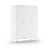 Armoire BILLY 3 Portes Blanche en MDF - Style Rétro Moderne