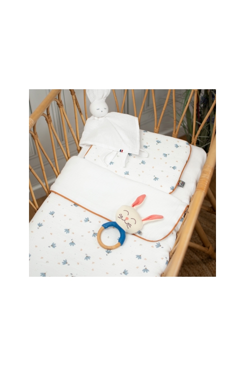 Ensemble coussin et couverture pour berceau et couffin bleuet, Sevira Kids