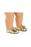 Ballerines dorées pour poupon 36 cm 2