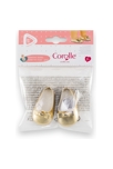 Ballerines dorées pour poupon 36 cm 3