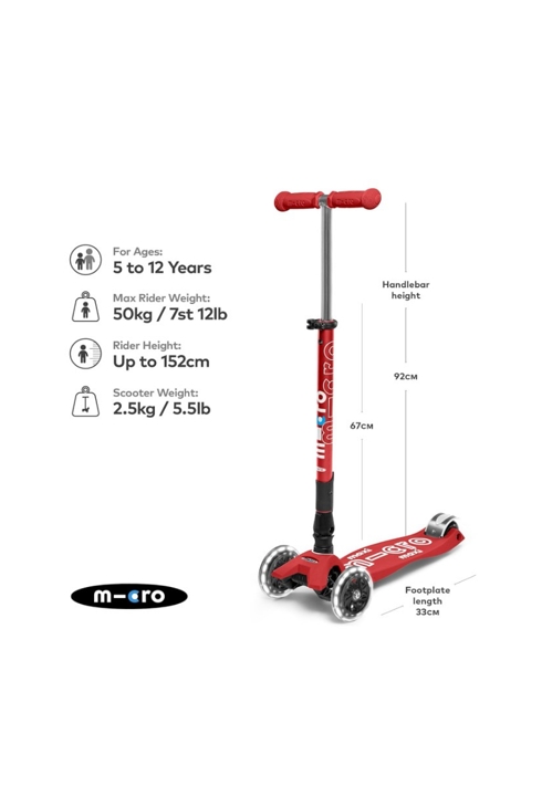 enfant maxi deluxe pliable rouge led, micro
