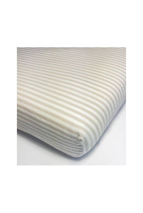 Drap housse Percale de Coton Bio rayé 1 personne