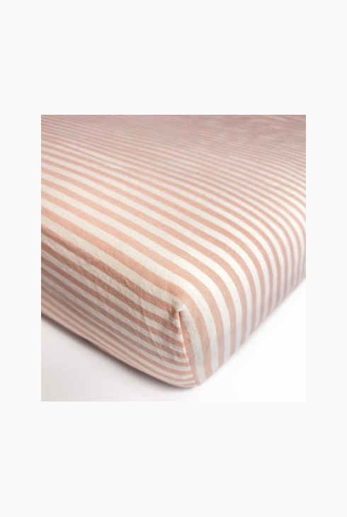 Drap housse Percale de Coton Bio rayé 1 personne