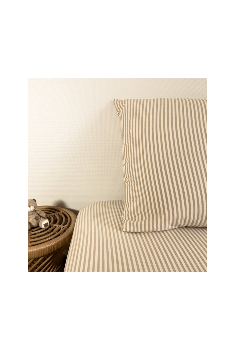 Drap housse Percale de Coton Bio rayé 1 personne 1